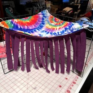 Fleece Forest Retro Tye Dye Includes Clips for Hanging Hiding Hammock
